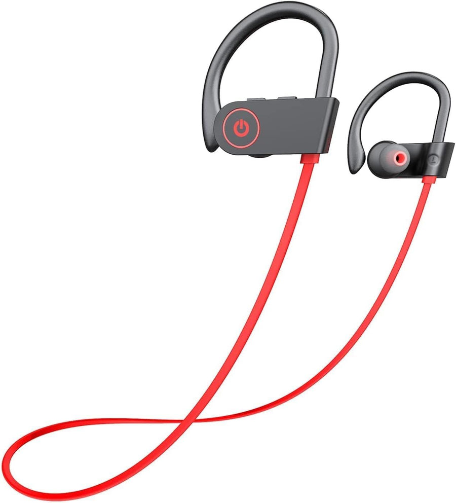 LFS Bluetooth Headphones, Wireless Earbuds IPX7 Waterproof Sports Earphones with Mic HD Stereo Sweatproof in-Ear Earbuds Gym Running Workout 15 Hour Battery Sound Isolation Headsets