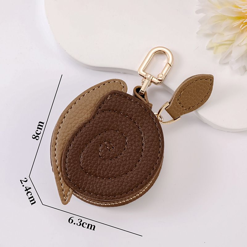 Fruit Coin Purse Keychain 3-Pack - Cute Leather Car Keychain Pendant for Women - Novelty Bag Charm for Keys Handbags Totes - Large Snail (3-Pack)
