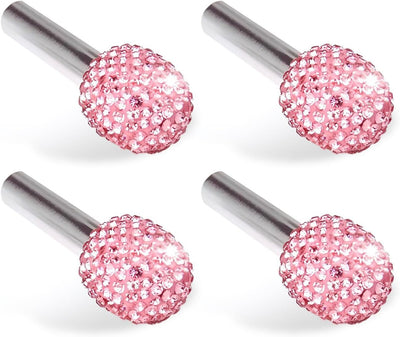 4 PCS Bling Car Door Lock Covers, Luxury Rhinestone-encrusted Door Latch Cap, Anti-rust Non-slip Pull Knob Decorative Cover, Universal Sparkly Interior Modification for Most Cars (Pink)