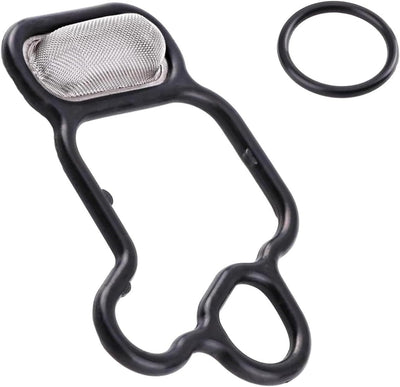 2 PCS Car Solenoid Valve Gasket and Seal Ring, Head Cylinder VTEC Solenoid Valve Oil Filter Gasket, 15815-R40-A01 91319-PAA-A01, Compatible with Accord Odyssey Passport Pilot (Black)