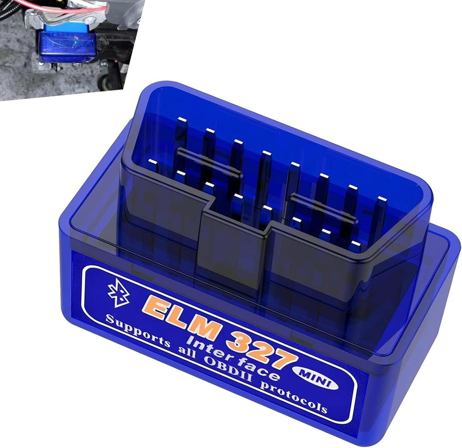 Car OBDII Diagnostic Tool, ELM327 Engine Data Scanner for Real-time Monitoring, Portable Fault Reading and Elimination Tool, Universal Bluetooth Connection for IOS Android Windows (Blue)