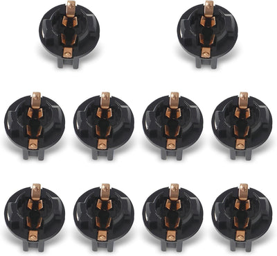 10 PCS Car T10 LED Bulb Sockets, 194 Rapid Response Twist Lock Wedge Base, Waterproof Anti-vibration Fixed Holder, Universal for Dashboard Instrument License Plate Reading Light (Black)
