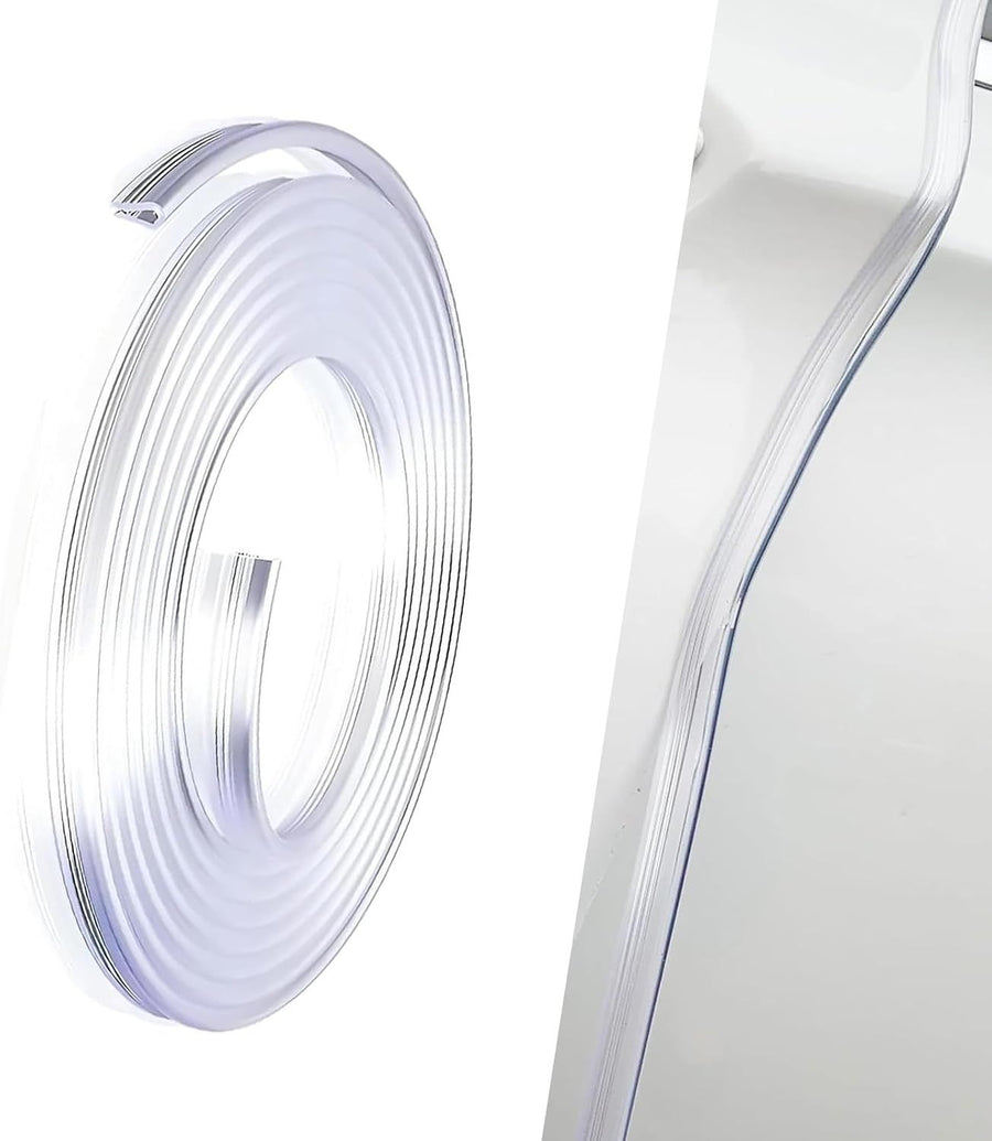 Car Door Edge Guard, 16.4 Ft U-shaped Anti-collision Protective Trim with Inner Grip Line, Flexible Cuttable Seal Strip for Door Hood Trunk, Self-adhesive Accessory for Cars (Transparent)