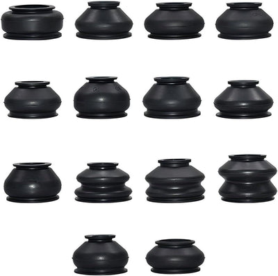 14 PCS Car Tie Rod Boots, Rubber Water-proof Protective Cover, Tie Rod Ends and Ball Socket Joints Dust Cover, Universal Seal Connection Kit for Car Suspension Steering Systems (Black)