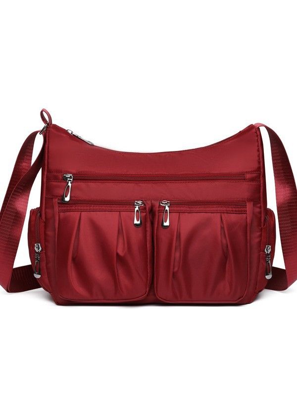 Large Capacity Crossbody Shoulder Bag - Lightweight Multi-Layer Tote for Women - Travel Backpack Casual Hobo Bag for Daily Commute - Red