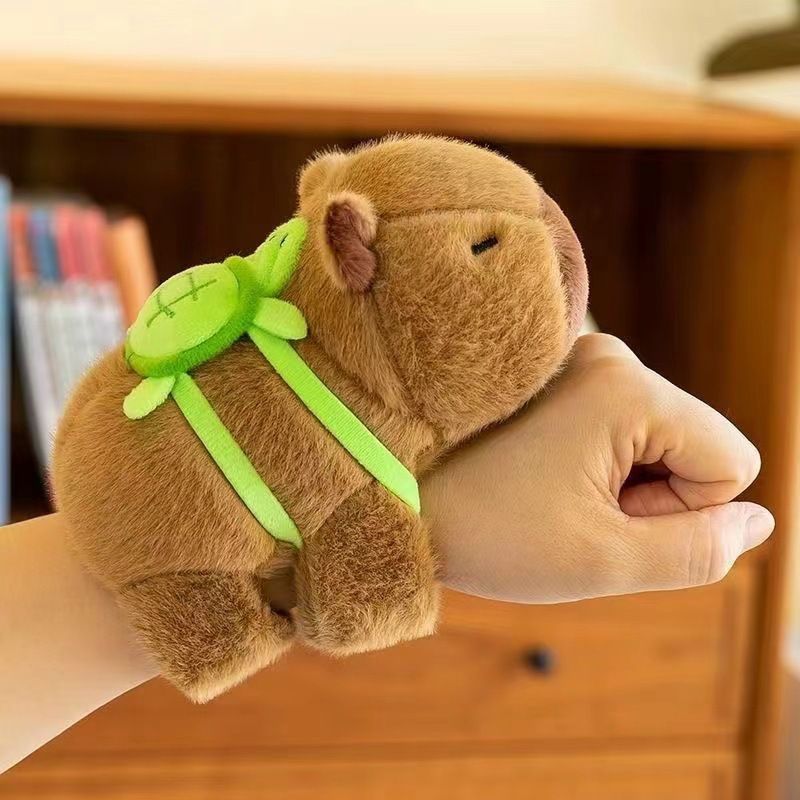 Cute Koala Slap Bracelet Plush Toy - Soft Wristband Stuffed Animal for Kids - Stress Relief Fidget Wrist Plush - Birthday Gift for Children - Bare Capybara