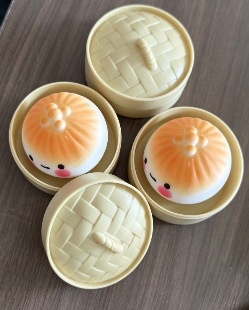 Squeeze Stress Relief Toy 3-Pack - Bun Shape Slow Rebound Squishy Toy for Anxiety Relief - Soft PU Foam Decompression Toy - 5cm (3-Pack)