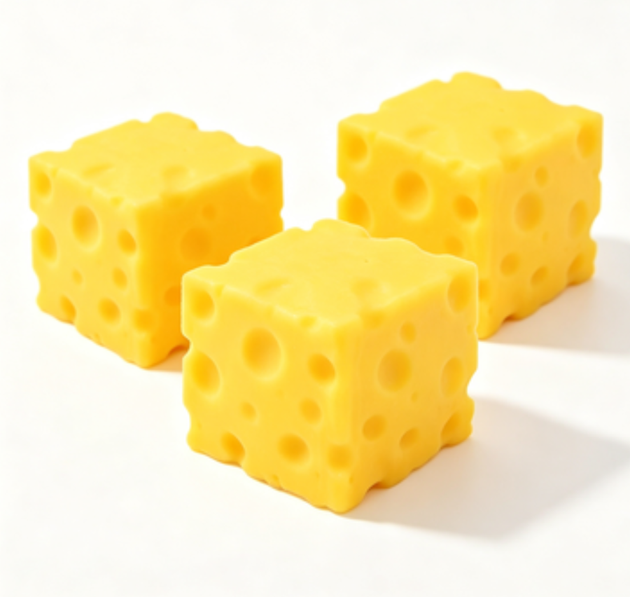 Squeeze Stress Relief Toy 3-Pack - Square Cheese Shape Slow Rebound Squishy Toy for Anxiety Relief - Soft PU Foam Decompression Toy - 10x10cm 125g (3-Pack)