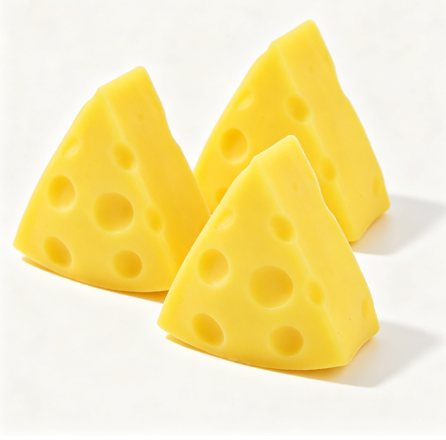 Squeeze Stress Relief Toy 3-Pack - Triangle Cheese Shape Slow Rebound Squishy Toy for Anxiety Relief - Soft PU Foam Decompression Toy (3-Pack)