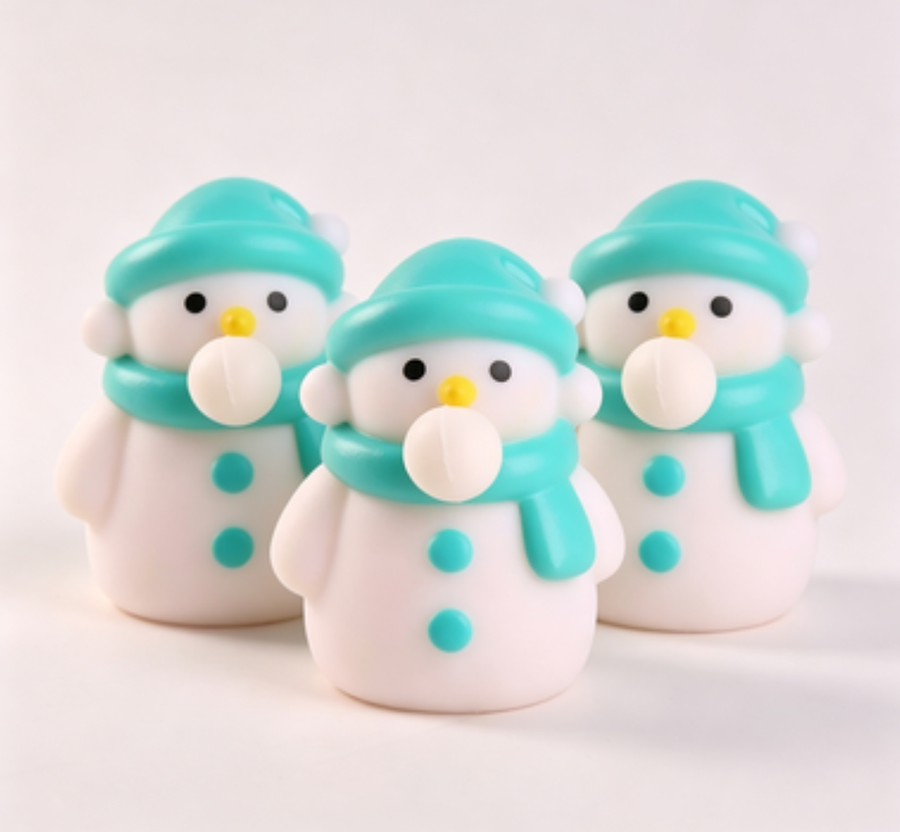 Squeeze Bubble Pop Stress Relief Toy 3-Pack - Cartoon Squishy Figure for Anxiety Relief - Christmas Snowman Decompression Toy (3-Pack)