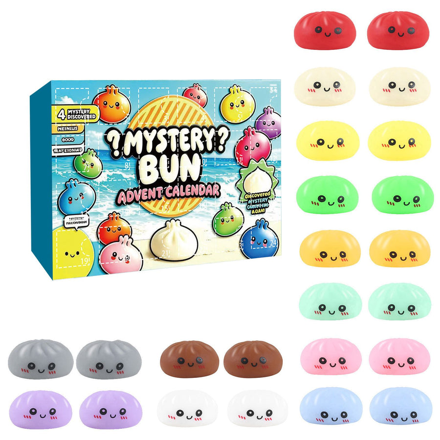 Fidget Squishy Stress Relief Toy - Mystery Dumpling Squishy Calendar Blind Box - Adult Decompression Squeeze Toy - GJ855