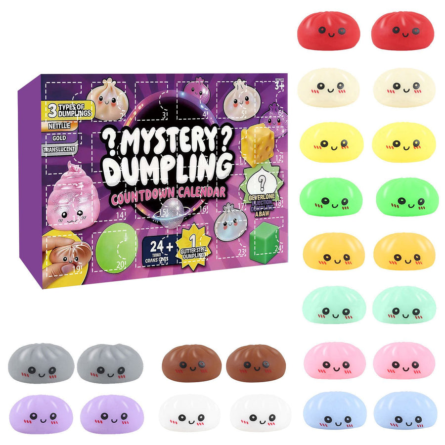 Fidget Squishy Stress Relief Toy - Mystery Dumpling Squishy Calendar Blind Box - Adult Decompression Squeeze Toy - GJ856
