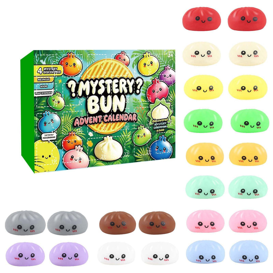 Fidget Squishy Stress Relief Toy - Mystery Dumpling Squishy Calendar Blind Box - Adult Decompression Squeeze Toy - GJ860