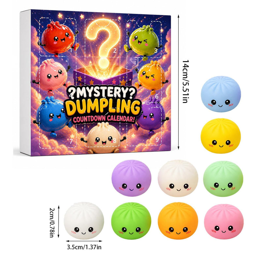 Fidget Squishy Stress Relief Toy 9-Grid Blind Box - Mystery Dumpling Squishy Calendar - Adult Decompression Squeeze Toy - GJ862-003