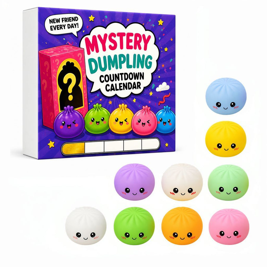 Fidget Squishy Stress Relief Toy 9-Grid Blind Box - Mystery Dumpling Squishy Calendar - Adult Decompression Squeeze Toy - GJ862-006
