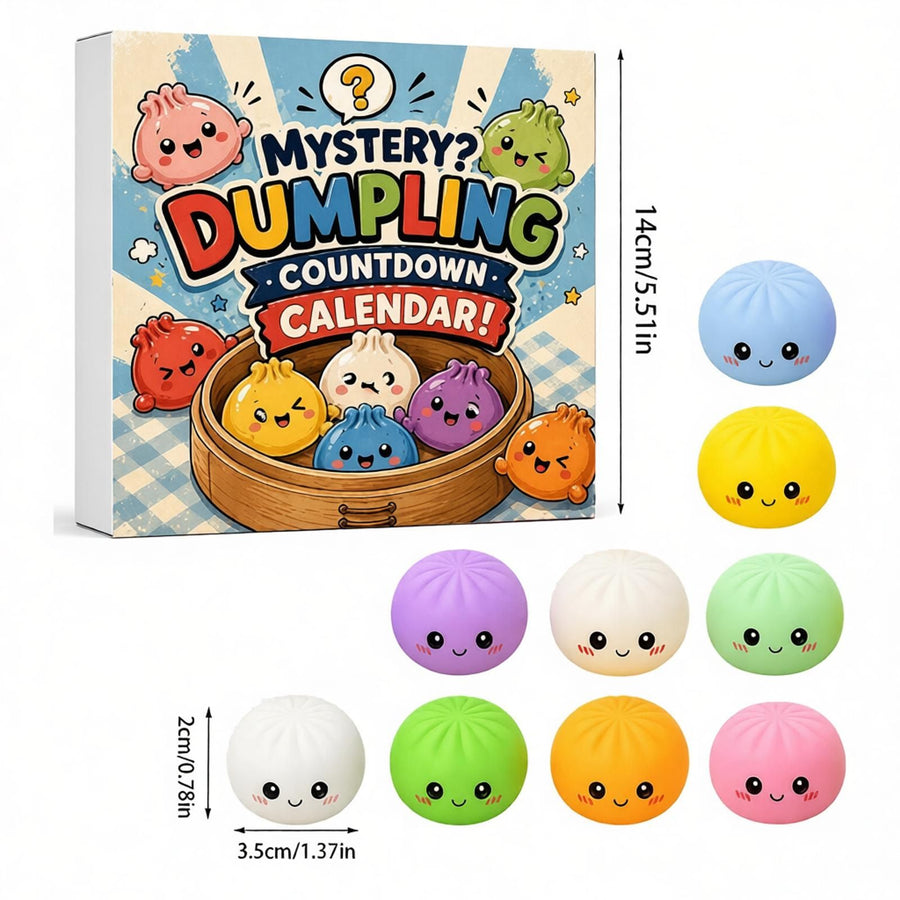 Fidget Squishy Stress Relief Toy 9-Grid Blind Box - Mystery Dumpling Squishy Calendar - Adult Decompression Squeeze Toy - GJ862-007