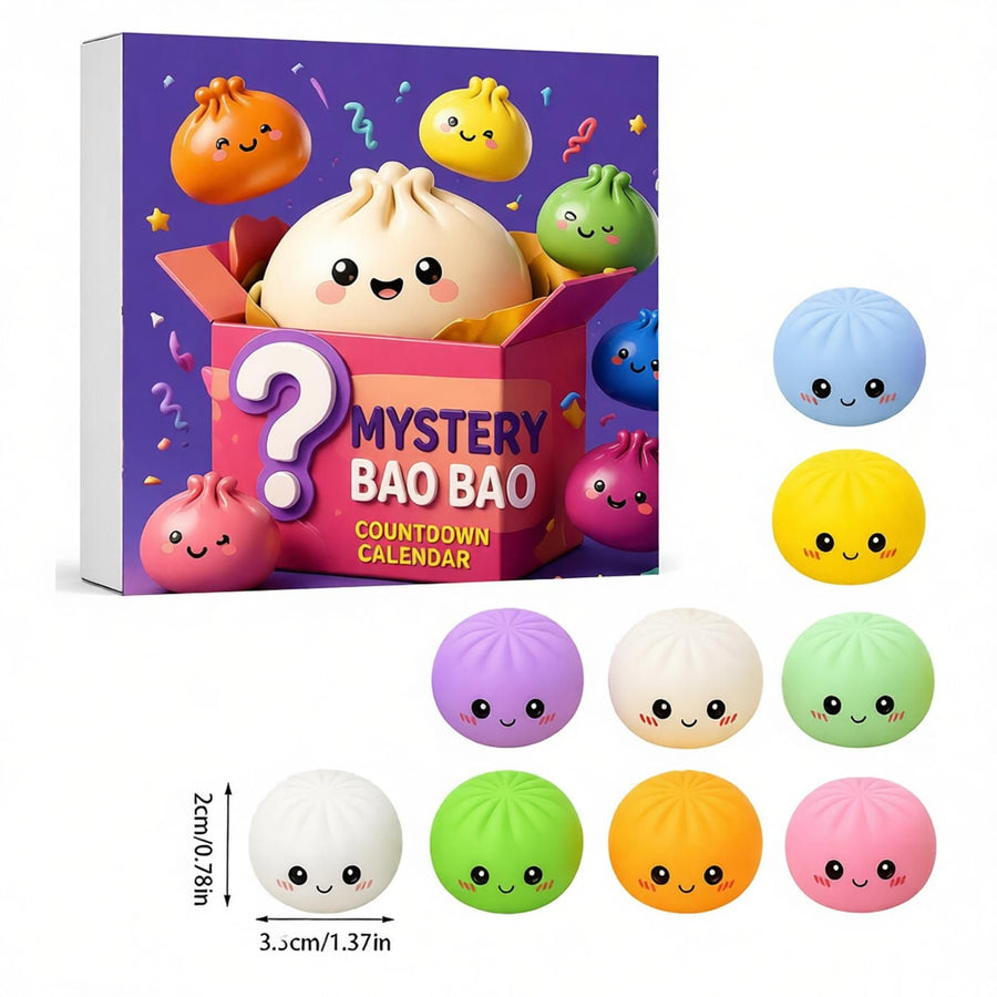 Fidget Squishy Stress Relief Toy 9-Grid Blind Box - Mystery Dumpling Squishy Calendar - Adult Decompression Squeeze Toy - GJ863-002