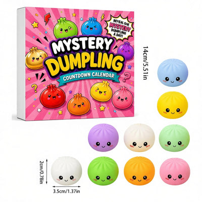 Fidget Squishy Stress Relief Toy 9-Grid Blind Box - Mystery Dumpling Squishy Calendar - Adult Decompression Squeeze Toy - GJ863-004