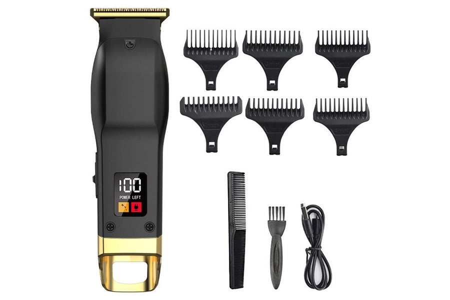 Rechargeable Men Hair Clipper Wet Dry Use for Home Dorm Barber Shop-Gold