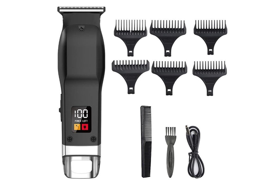 Rechargeable Men Hair Clipper Wet Dry Use for Home Dorm Barber Shop-Grey