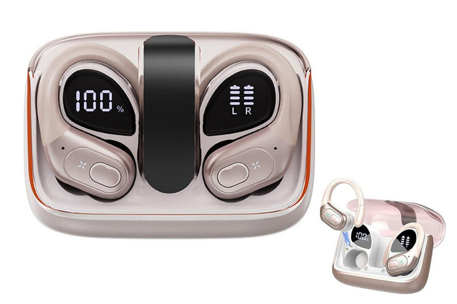 5.4 Bluetooth Earphones Wireless Earbuds Stereo Deep Bass Over Open-Ear Earphones-Rose Red