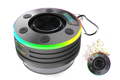 Bluetooth 5.3 Shower Speaker Water-resistant Wireless Speaker With Suction Cup Shower Radio For Outdoor-Black
