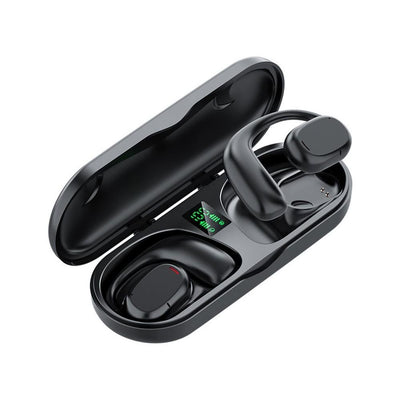 Bluetooth Earphones Wireless In-Ear Sports Stereo TWS Headphones Earhooks Ear-hanging Painless Wearing With Package -Black