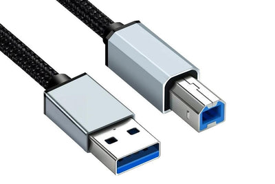 USB to USB 2.0 Printer Cable 1.5m Braided Cord for Scanner