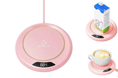 Electric Coffee Mug Warmer USB Cup With 3 Temp Settings-Pink