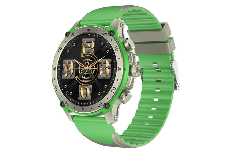 Smart Watch 1.43-Inch Fitness Watch with 24H Heart Rate Blood Pressure Blood Oxygen Female Physiological Flashlight Activity Tracker-Green