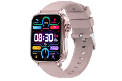 Smart Watch 1.96-Inch ECG Fitness Tracker with Heart Rate Blood Oxygen Blood Glucose Uric Acid and Blood Lipid 100 Sports Modes Activity Tracker-Pink