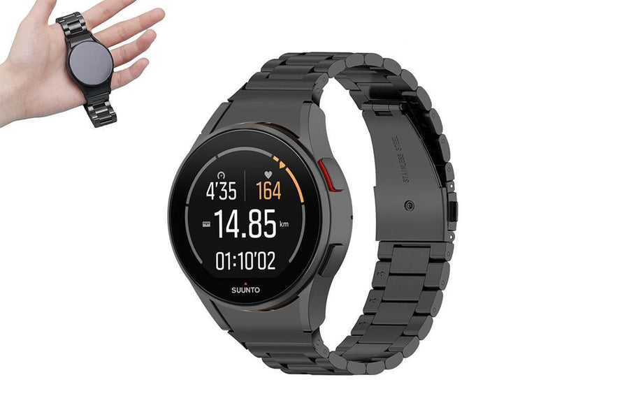 Solid Rugged Stainless Steel Band Compatible With Samsung Galaxy Watch 6 5 4-Black