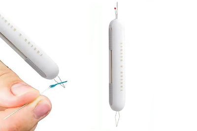 2-In-1 Needle Threader Seam Ripper Kit Thread Remover Sewing Ripper Tool-Light Grey
