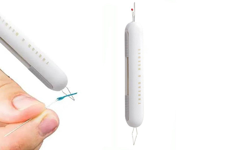 2-In-1 Needle Threader Seam Ripper Kit Thread Remover Sewing Ripper Tool-Light Grey