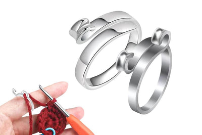 2Pcs Knitting Crochet Loop Ring for Fingers 2Pcs Knitting Yarn Guide Finger Holder-Style 2