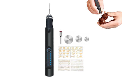 Electric Micro Engraver Pen DIY Engraving Tool Kit Cordless Portable Rechargeable Engraving Pen-Black