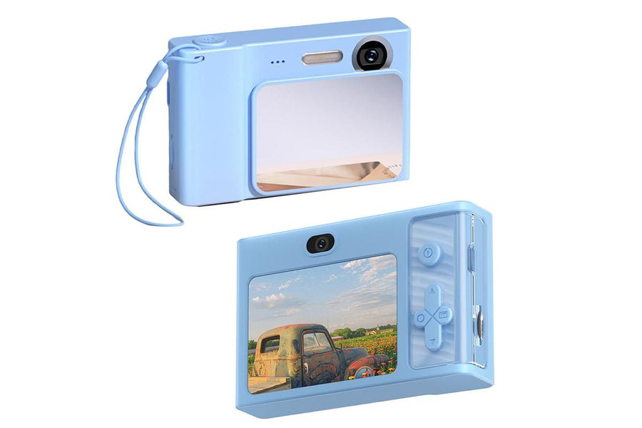 4K Digital Camera 2.4 Inch 1080P 48MP Entry Level Students Camera with 8 Times Zoom Built-in Music Games for Teens Christmas Gift-Blue