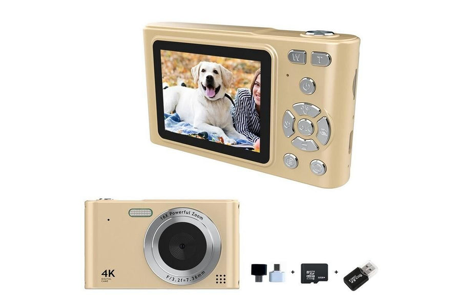 4K HD Digital Camera With 32G Memory Card-Gold