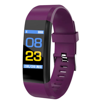 Bluetooth Smart Fitness Tracker Band Heart Rate Monitor Armband-Purple
