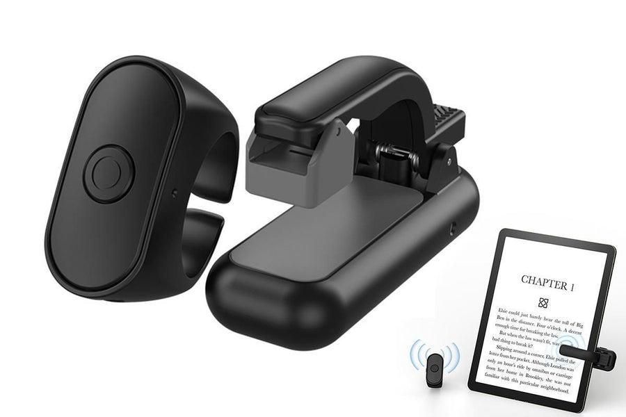 Portable Hands-Free Kindle Page Turner Remote Control - Black