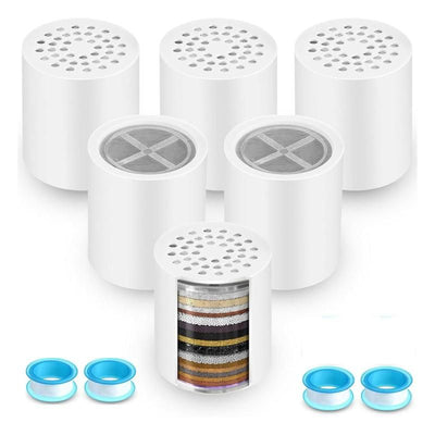 6 Pack 20 Stage Shower Filter Cartridges for Hard Water High Flow Refill