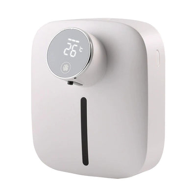 Automatic Wall Mount Foaming Soap Dispenser Toucess Rechargeable Temperature Display (White)