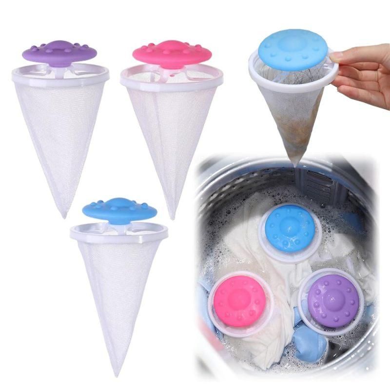 3Pcs Floating washing machine hair filter remover Pet Hair Catcher for Washing Machines