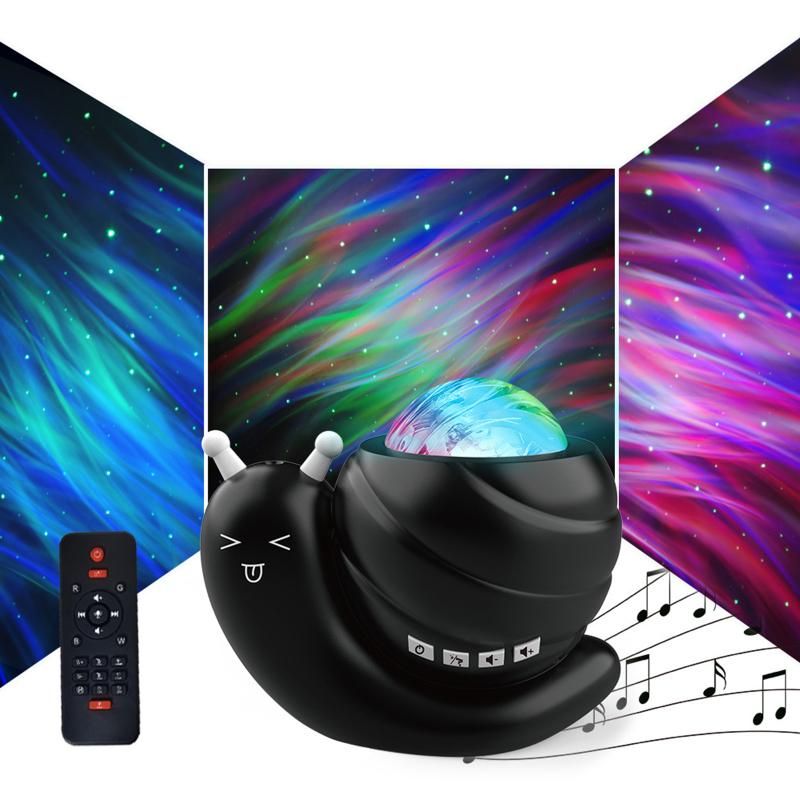 BT Speaker Night Light, Snail Starry Sky Projector Lamp, Creative Bedroom