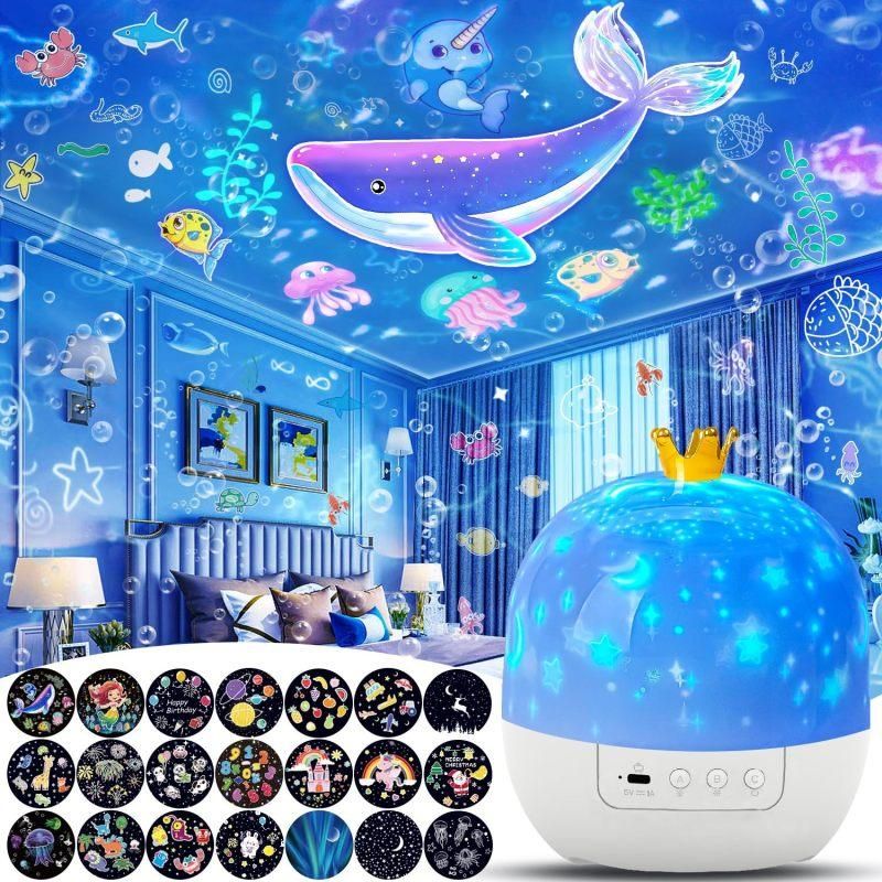 Rotating Star Projection Night Light 21 Films Bedroom Plug In Decorative Atmosphere Lamp