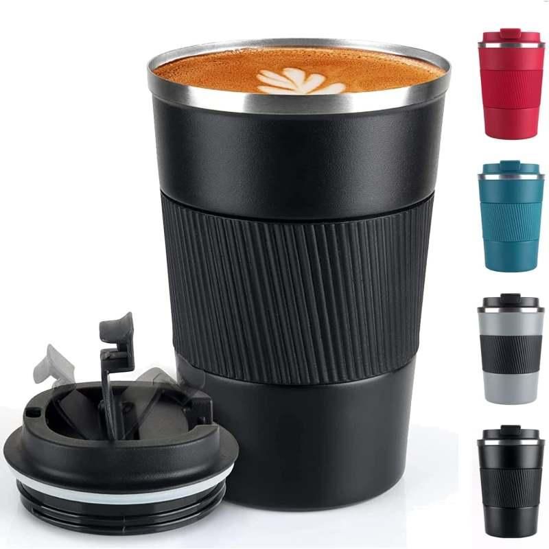 12oz Vacuum Stainless Steel Coffee Cup Leakproof Travel Mug Black