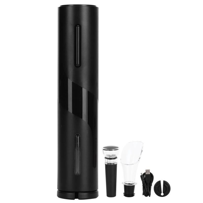 4-In-1 USB Electric Wine Opener Set Corkscrew Foil Cutter Pourer Vacuum Stopper Kit