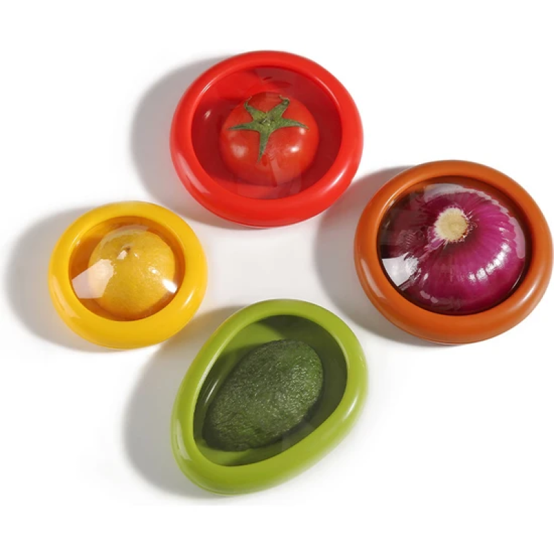 4 Piece Transparent Film Fruit and Vegetable Preservation Box Set