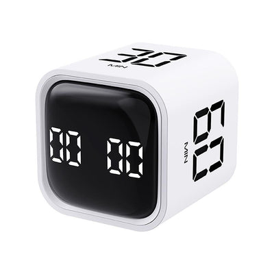 Cube Timer F4 Gravity Flip Rechargeable Countdown Clock LED Display White