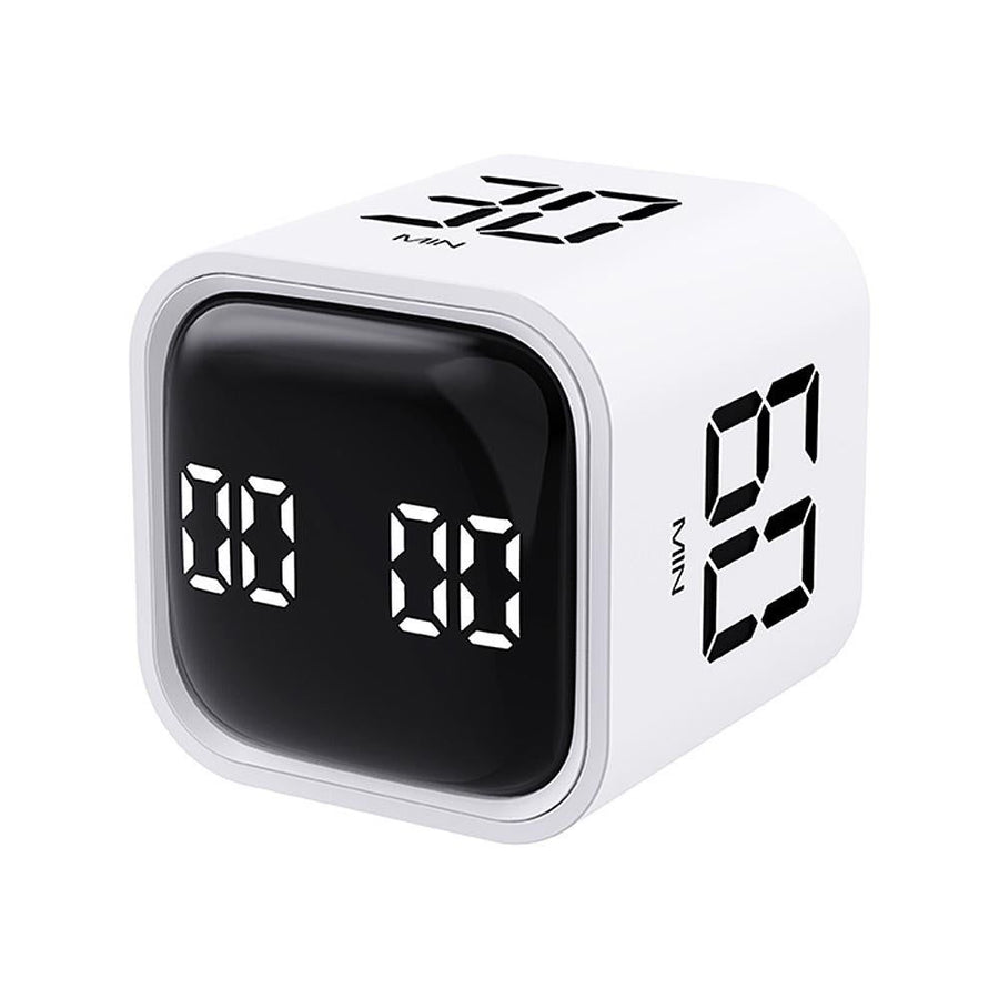 Cube Timer F4 Gravity Flip Rechargeable Countdown Clock LED Display White
